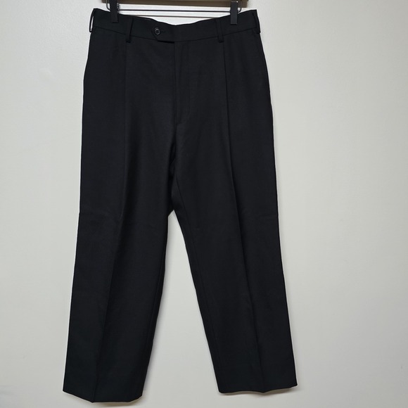 SuitSupply VBC Vitale Barberis Canonico Wide Leg Wool Trouser 32x27 Black Italy